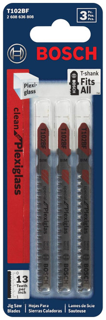 Bosch BOS-T102BF 3-5/8in T-Shank Jig Saw Blades Pro For Plexiglas
