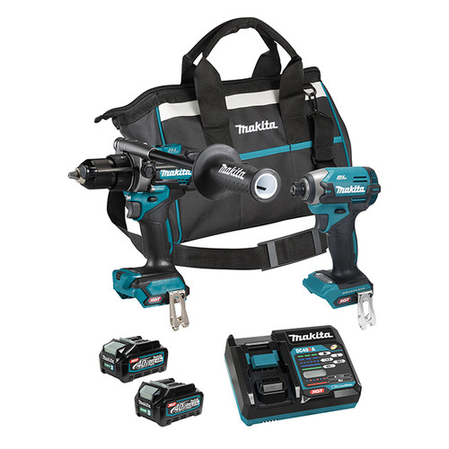 Makita MAK-DK0176G207 40V MAX XGT Brushless 2 Tool Combo Kit, 2.5Ah x1 & 4.0Ah x1
