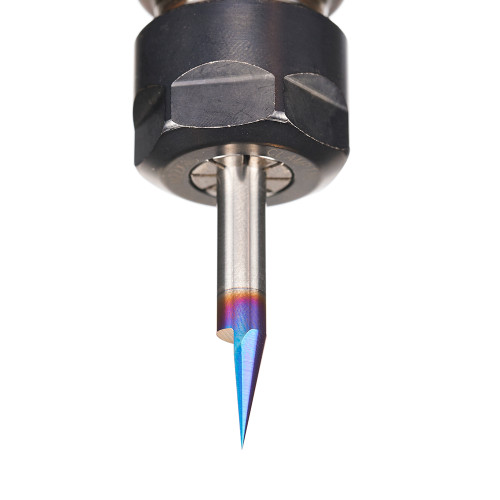 Amana AMA-45771-K Solid Carbide 30 Degree Engraving 0.005 Tip Width x 1/4in Shank Signmaking Spektra Extreme Tool Life Coated Router Bit