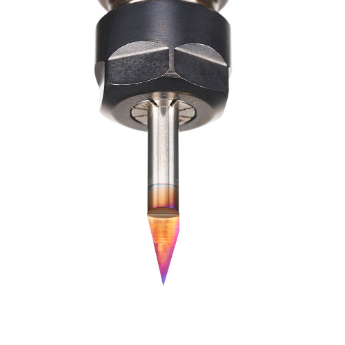 Amana AMA-45771-K Solid Carbide 30 Degree Engraving 0.005 Tip Width x 1/4in Shank Signmaking Spektra Extreme Tool Life Coated Router Bit