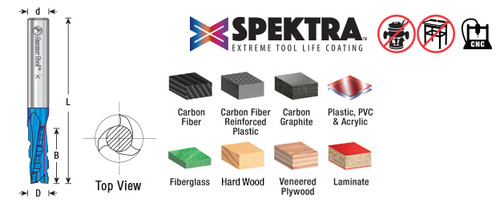 Amana AMA-46153-K CNC Spektra 1/2in Dia Solid Carbide Slow Helix Up-Cut Router Bit