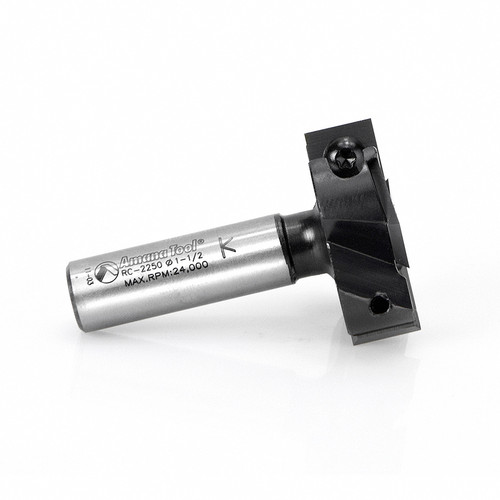 Amana AMA-RC-2250 2+2 Flute 1-1/2in Dia. Insert Carbide Mini Spoilboard For Surfacing Rabbeting Flycutter Slab Leveler And Surface Planer