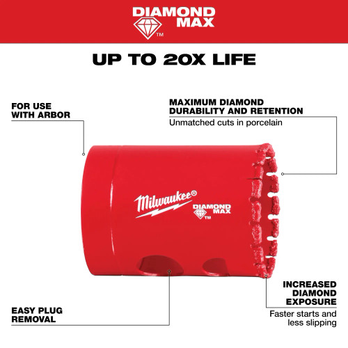 Milwaukee MIL-49-56-5730 Diamond Max Hole Saw 6 Piece Set