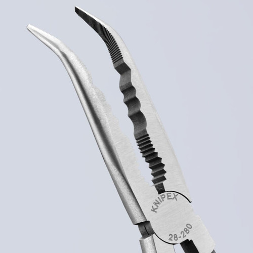 Knipex KNIP-2881280SBA 11in Extra Long Needle-Nose 45 Degree Angled Plier