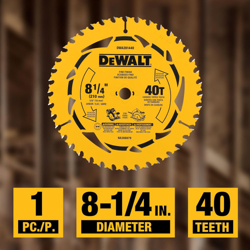 DEWALT DEW-DWA281440 8-1/4in x 40 Teeth Circular Saw Blade