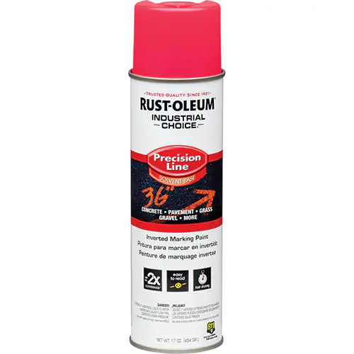 Rust-Oleum RUS-1661838V Precision Line Solvent Based Inverted Marking Paint Fluorescent Pink