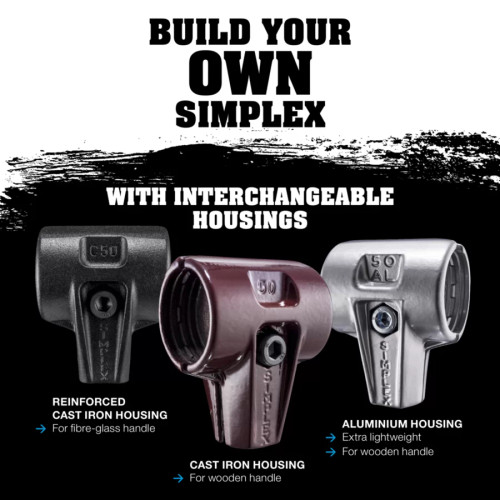 Halder HAL-3027.26 60mm Soft-Face Mallets Rubber Composition With Cast Iron Housing And High-Quality Wooden Handle