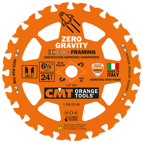 CMT Orange Tools CMT-25134006-X10 6-1/2in x 5/8in 40T Finish Zero Gravity Blade 10 Pack