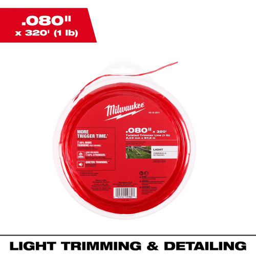 Milwaukee MIL-49-16-2811 .080in x 320ft Twisted Trimmer Line