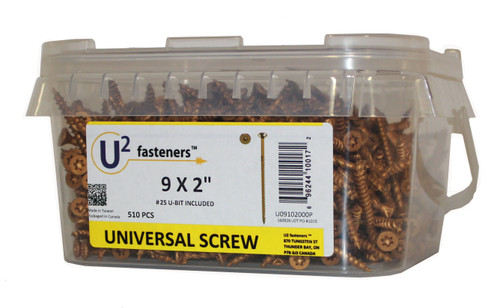 U2 U2-U09102000P 9 x 2in Universal Structural Screw 510 Pack