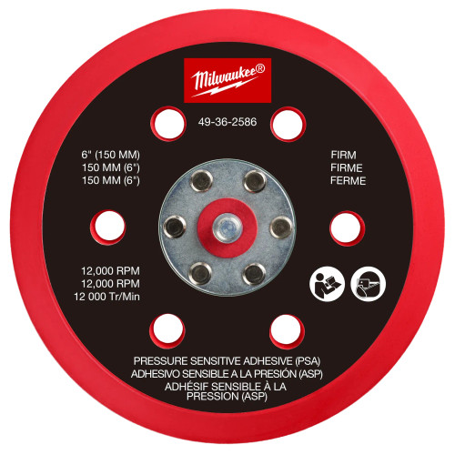 Milwaukee MIL-49-36-2586 6in Pressure Sensitive Adhesive Sander Backing Pad Firm