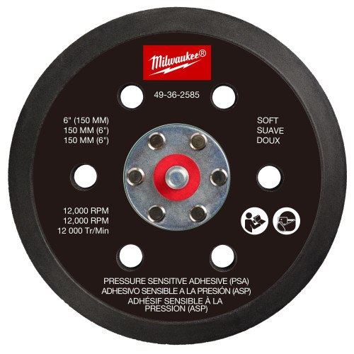 Milwaukee MIL-49-36-2585 6in Pressure Sensitive Adhesive Sander Backing Pad Soft