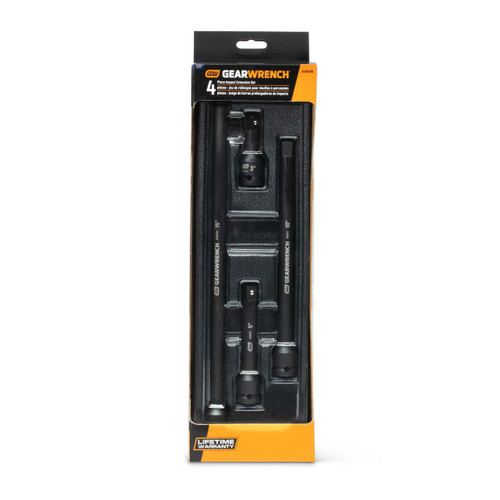 GEARWRENCH GW-84950N 4pc 1/2in Drive Impact Extension Set 3in, 5in, 10in & 15in