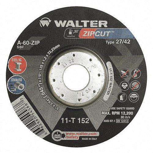 Walter Surface Technologies WAL-11T152-1PC 11T152 ZIPCUT 5in x 3/64in x 7/8in Type 27 Cut-Off Wheel
