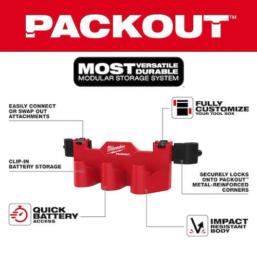 Milwaukee MIL-48-22-8604 PACKOUT Tool Box M12 Battery Rack Attachment