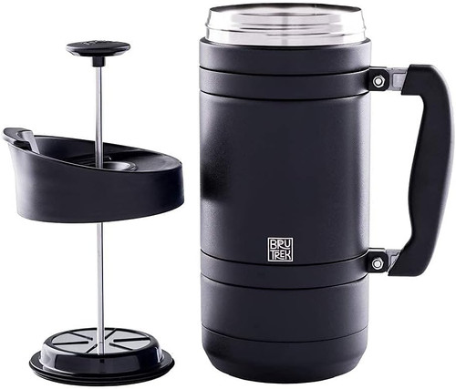 BruTrek BRU-SFP0748 Custom Atlas 48oz BaseCamp Camping French Press - Obsidian Black