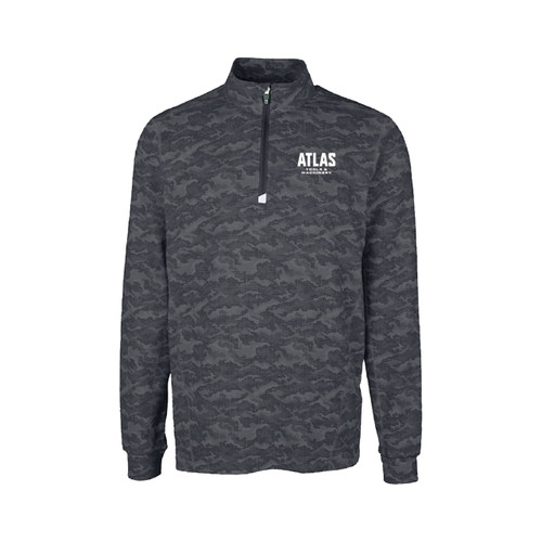 Atlas Tools & Machinery ATLAS-QTRZIP-BLKCAMO Quarter Zip - Stretch Eco - Black Camo