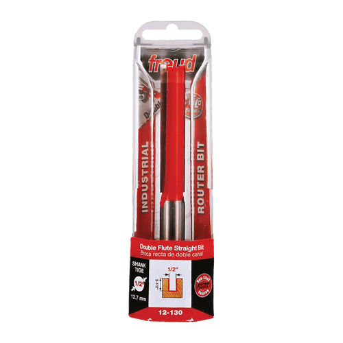 Freud FRE-12-11/2XX Double Flute Straight Bit Eclipse Grind 1/2in Diameter