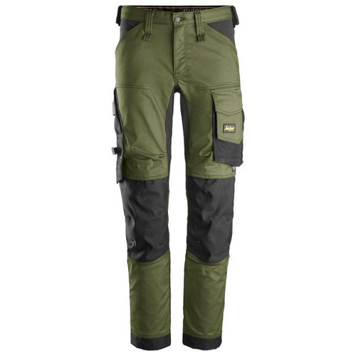 Snickers Workwear SNI-6341310XX 6341 Allroundwork Stretch Trousers Khaki Green - Black