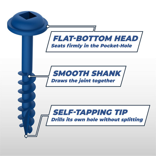 Kreg KREG-SML-C2XX Blue Kote Pocket Hole Screws