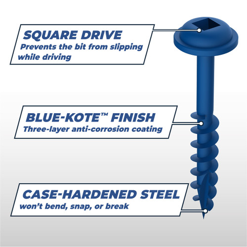 Kreg KREG-SML-C2XX Blue Kote Pocket Hole Screws