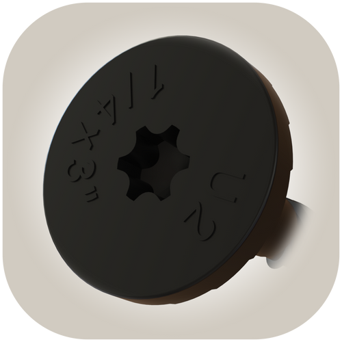 U2 U2-W2710-XX 25/64 Black Flat Head Screw 20 Pack