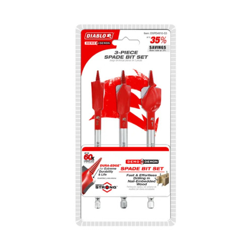 Diablo FRE-DSPD49XX Demo Demon Spade Bit Set for Nail-Embedded Wood