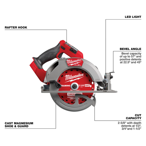 Milwaukee MIL-2834-20 M18 FUEL G3 7-1/4in Circular Saw - Bare Tool