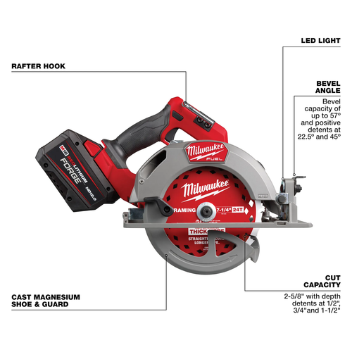 Milwaukee MIL-2834-21HD M18 FUEL G3 Brushless 7-1/4in Circular Saw FORGE 12.0Ah Kit