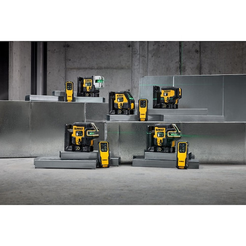 DEWALT DEW-DCLE14251GB USB Rechargeable Green 5 Spot and Cross Line Laser Kit