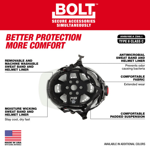 Milwaukee MIL-48-73-1320 BOLT Front Brim Safety Helmet - Class C, Vented