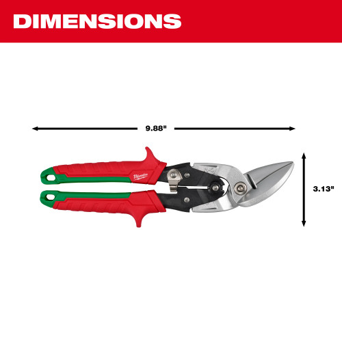 Milwaukee MIL-48-22-4552 Right Cutting Offset Aviation Snips