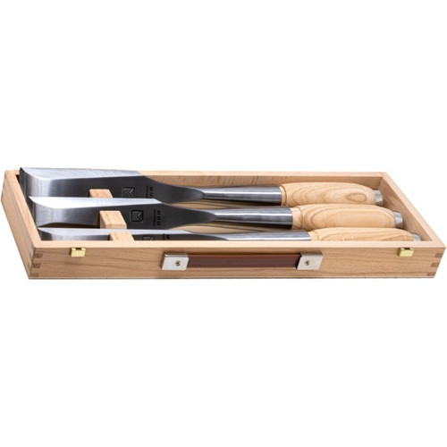 MHG MHG-TI13103.03 Set of 3 Timber Tool Chisels in Wooden Box (1in, 1½in, 2in Wide)