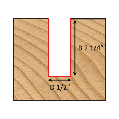 Dimar DIM-107RY8-12SP 1/2in Carbide Tipped Production Straight Bit 2 Flute 1/2in Shank 5-1/2in Length