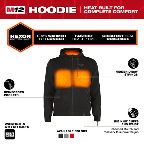 Milwaukee MIL-M200B-21XX M12 Black Heated Hoodie 2.0Ah Kit