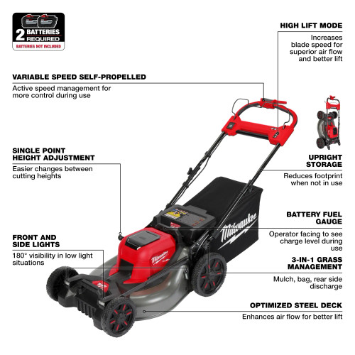 Milwaukee MIL-2823-20 M18 FUEL 21in Self-Propelled Dual Battery Mower