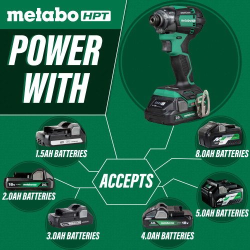 Metabo HPT HPT-WH18DCM 18V MultiVolt Triple Hammer BOLT Impact Driver 2x2.0Ah Kit