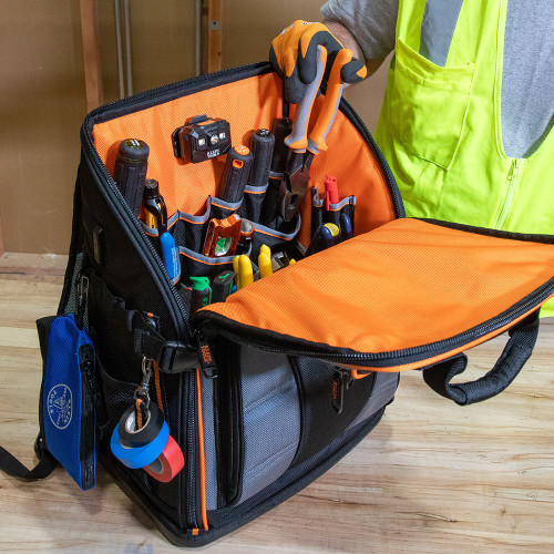 Klein Tools KLE-62482 Tradesman Pro Tool Station Tool Bag Backpack with 27 Pockets