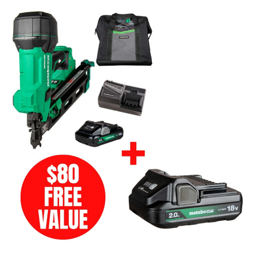 Metabo HPT HPT-NR1890DCAM 18V MultiVolt Cordless Gen2 30Deg 3-1/2in Paper Tape Framing Nailer 4.0Ah Kit