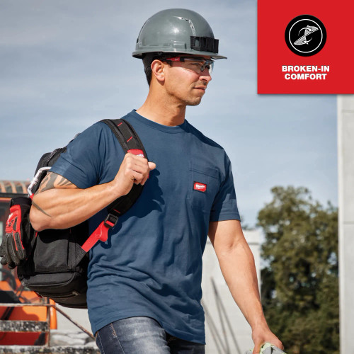 Milwaukee MIL-605BLXX GRIDIRON Short Sleeve Pocket T-Shirt - Blue