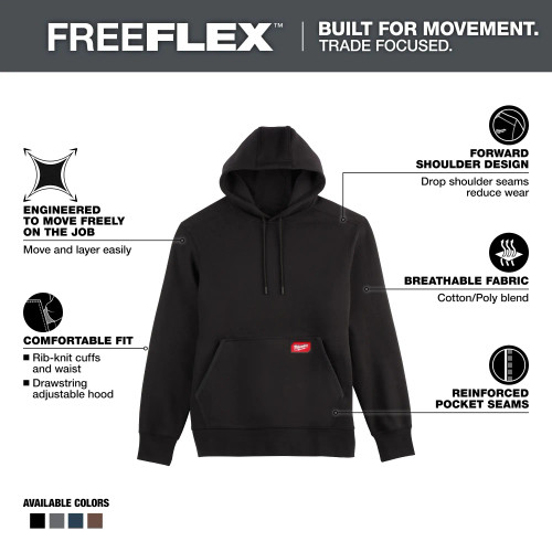 Milwaukee MIL-351BXX FREEFLEX Pullover Hoodie - Black
