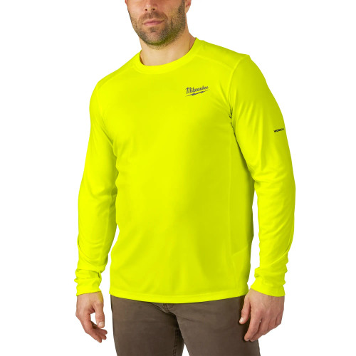 Milwaukee MIL-415HVXX WORKSKIN Lightweight Performance Long Sleeve Shirt - High Visibility