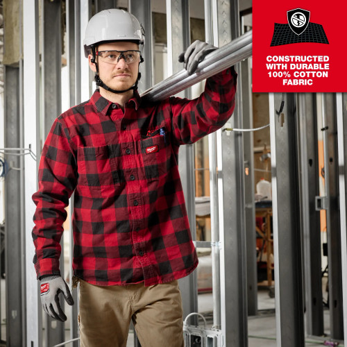 Milwaukee MIL-M551RXX GRIDIRON Flannel Shirt - Red