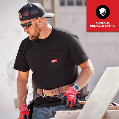 Milwaukee MIL-605BXX GRIDIRON Short Sleeve Pocket T-Shirt - Black