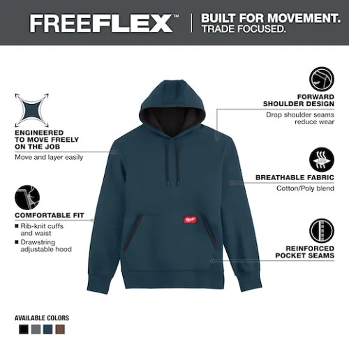 Milwaukee MIL-351BLXX FREEFLEX Pullover Hoodie - Blue