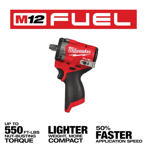 Milwaukee MIL-2563-20 M12 FUEL 1/2in Stubby Impact Wrench Bare Tool