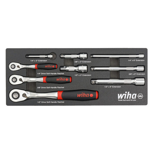 Wiha Tools WIHA-33388 9-Piece SoftFinish Ratchet Tray Set