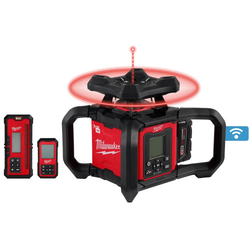 Milwaukee MIL-3704-21T M18 FUEL Red Exterior Dual Slope Rotary Laser Level 3.0Ah Kit