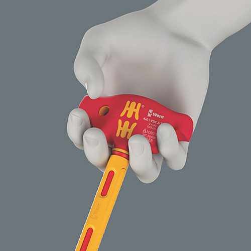 Wera Tools Wera-05005121001 VDE-Insulated T-Handle Adapter Screwdriver With Ratchet Functionality For 1/4in Sockets