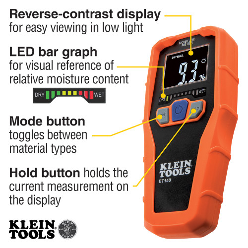 Klein Tools KLE-ET140 Pinless Moisture Meter